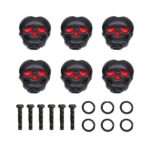 Siyah Kuru Kafa Gitar Akort Burgu Başlığı - Skull Tuner Knob (6'lı Set)