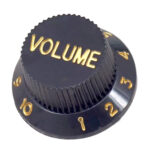 Elektro Gitar Potans Düğme Başlığı Pot Düğmesi Ton + Ses 3'lü Siyah/Altın - Görsel 2
