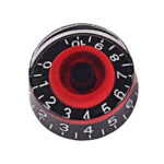 Elektro Gitar Potans Düğme Başlığı 2 Adet Ton ve Ses Pot Düğmesi Kırmızı/Siyah - Görsel 2