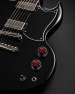 Elektro Gitar Potans Düğme Başlığı 2 Adet Ton ve Ses Pot Düğmesi Kuru Kafa Siyah/Kırmızı - Görsel 7