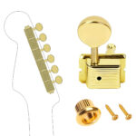 Stratocaster/Telecaster 6R Elektro Gitar Burgusu Seti Çinko Alaşım 6'lı Altın - Görsel 2