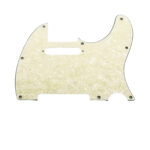 Telecaster Uyumlu Elektro Gitar Pickguard 8 Delikli Beyaz Krem Desenli - Görsel 5