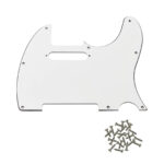 Telecaster Uyumlu Elektro Gitar Pickguard 8 Delikli Düz Beyaz