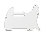 Telecaster Uyumlu Elektro Gitar Pickguard 8 Delikli Düz Beyaz - Görsel 5