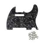 Telecaster Uyumlu Elektro Gitar Pickguard 8 Delikli Siyah Desenli
