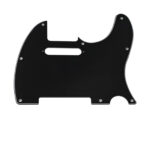Telecaster Uyumlu Elektro Gitar Pickguard 8 Delikli Düz Siyah - Görsel 5