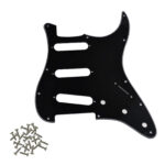 Stratocaster ST Kasa Elektro Gitar Pickguard 3 Katmanlı 11 Delikli Düz Siyah