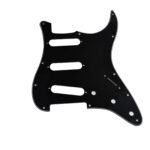 Stratocaster ST Kasa Elektro Gitar Pickguard 3 Katmanlı 11 Delikli Düz Siyah - Görsel 2