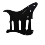 Stratocaster ST Kasa Elektro Gitar Pickguard 3 Katmanlı 11 Delikli Düz Siyah - Görsel 5