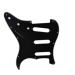 Stratocaster ST Kasa Elektro Gitar Pickguard 3 Katmanlı 11 Delikli Düz Siyah - Görsel 4