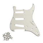 Stratocaster ST Kasa Elektro Gitar Pickguard 3 Katmanlı 11 Delikli Düz Beyaz