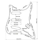 Stratocaster ST Kasa Elektro Gitar Pickguard 3 Katmanlı 11 Delikli Siyah İnci Desenli - Görsel 3
