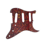 Stratocaster ST Kasa Elektro Gitar Pickguard 3 Katmanlı 11 Delikli Kırmızı Alev Desenli - Görsel 4